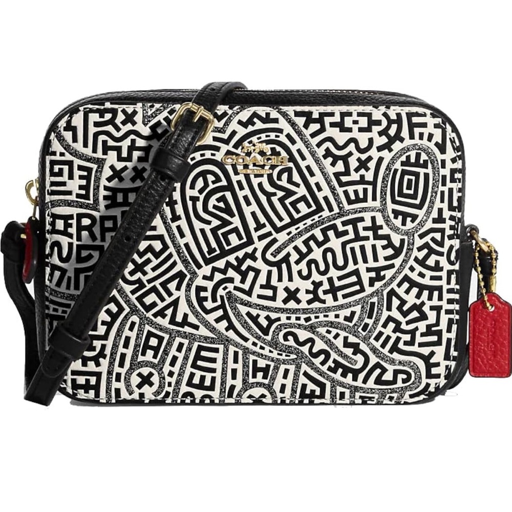 COACH Disney Mickey Mouse x Keith Haring Mini Leather Camera Bag - Picture 2 of 16